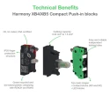 Schneider Electric Harmony XB Series Contact Block 600V 1 NC Spring Terminal ZBE1025
