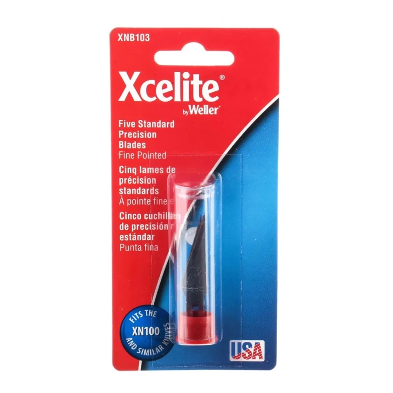 Weller Xcelite Steel Fine Point Diagonal Safety Knife Blade, 5 per Package XNB103