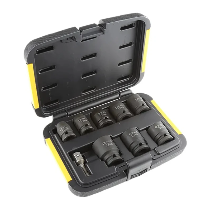 DeWALT Professional 9-Piece 1/2 in 6 Point Alloy Steel Blackened Impact Socket Set DT7507R-GB