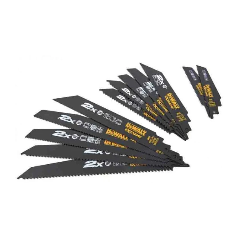 DeWALT Reciprocating Saw Blade Set 12-Piece 228 mm High Carbon Steel HCS DT2441L-QZ