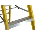 RS PRO Fibreglass Step Ladder 8 Rungs, 2.1m Platform Height, Aluminium Rungs, Fibreglass Stiles, Load Capacity 150kg 553-826