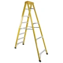 RS PRO Fibreglass Step Ladder 8 Rungs, 2.1m Platform Height, Aluminium Rungs, Fibreglass Stiles, Load Capacity 150kg 553-826