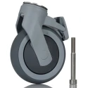 Tente Swivel Castor with Brake, 100 kg Load Capacity, 125 mm Rubber Wheel, Ball Bearing Hub 5377 PJP 125 P30-11