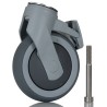 Tente Swivel Castor with Brake, 100 kg Load Capacity, 125 mm Rubber Wheel, Ball Bearing Hub 5377 PJP 125 P30-11