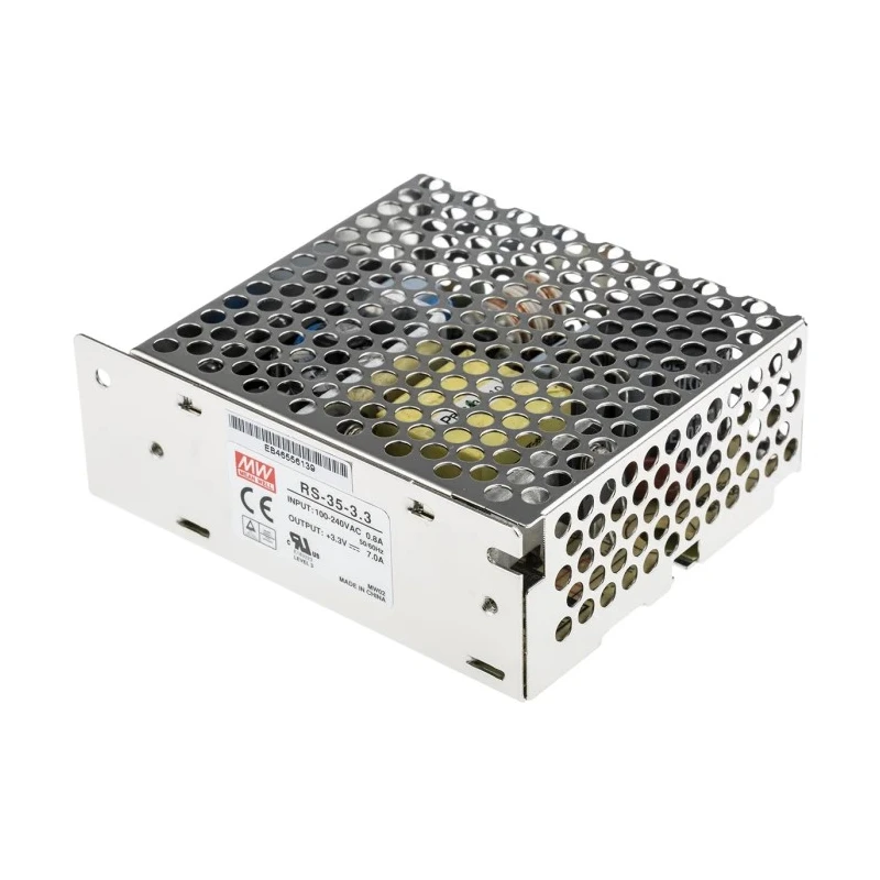 MEAN WELL High-Efficiency RS-35-3.3 3.3V DC 23W Switching Power Supply with 370V DC and 264V AC Input RS-35-3.3