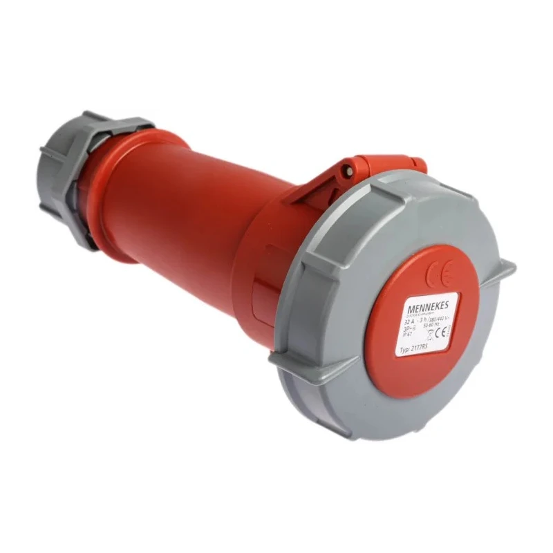 MENNEKES Wall Mount Industrial Power Connector 3P+PE 32A 440V IP67 Red AM-TOP 