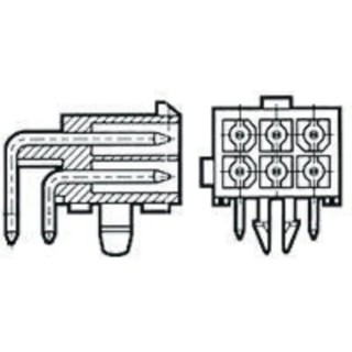 TE Connectivity Mini-Universal MATE-N-LOK Series Right Angle Through Hole PCB Header, 4 Contact(s), 4.14 mm 1-770968-1