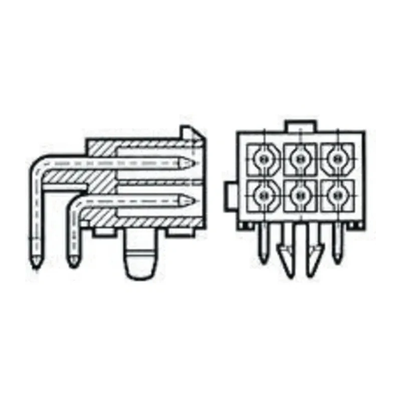 TE Connectivity Mini-Universal MATE-N-LOK Series Right Angle Through Hole PCB Header, 4 Contact(s), 4.14 mm 1-770968-1