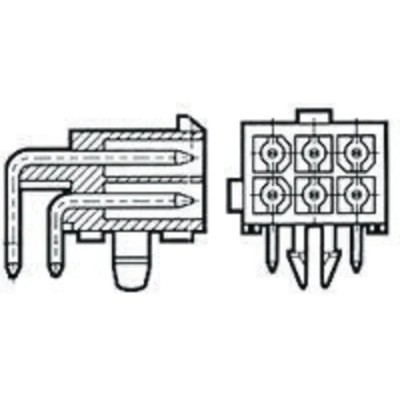 TE Connectivity Mini-Universal MATE-N-LOK Series Right Angle Through Hole PCB Header, 4 Contacts, 4.14 mm Pitch 1-770968-1