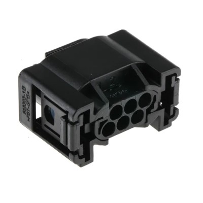 TE Connectivity Micro Quadlok System Automotive Connector Female Black Cable 6 Way Crimp Termination 1-967616-1