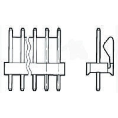 TE Connectivity MTA-156 Series Straight Through Hole Pin Header 7 Contact 3.96 mm Pitch 1 Row Unshrouded 640388-7