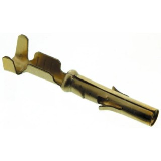 TE Connectivity Miniature Rectangular Series Female Crimp Terminal , 9A Current, 26-18 AWG, Gold Plated Phosphor 641300-2