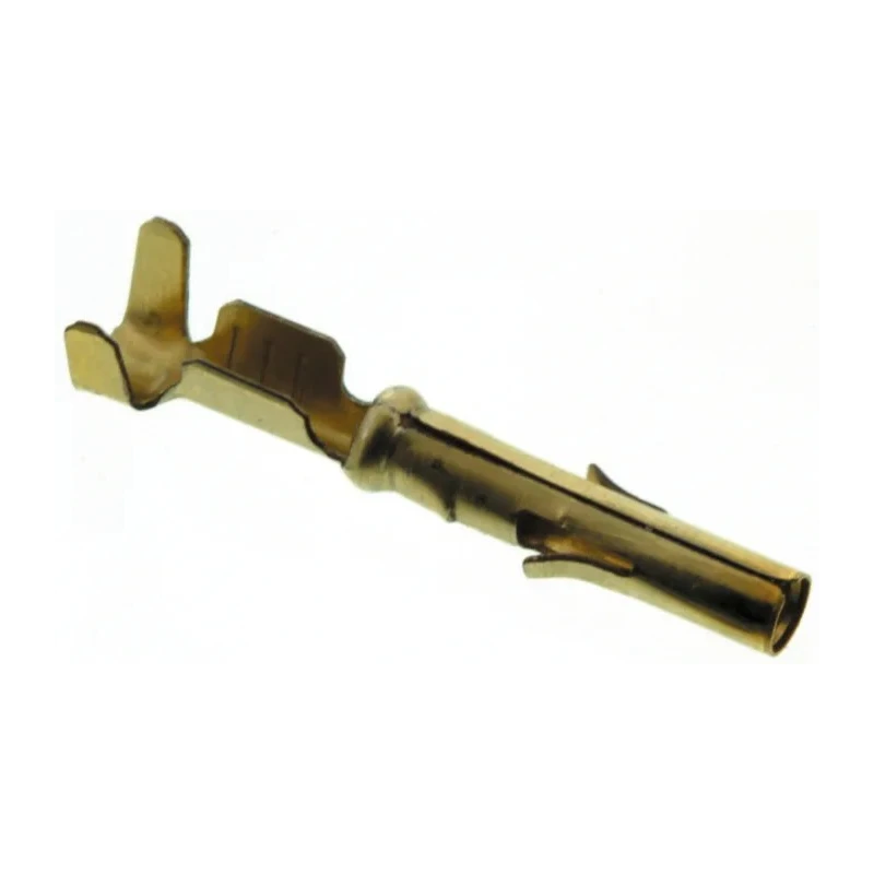 TE Connectivity Miniature Rectangular Series Female Crimp Terminal , 9A Current, 26-18 AWG, Gold Plated Phosphor 641300-2
