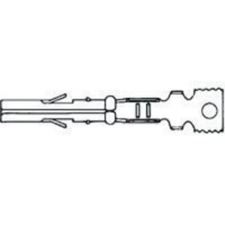 TE Connectivity Miniature Rectangular Series Female Crimp Terminal, 9A Current, 26 AWG Min, 18 AWG Max, Tin Plated 641300-1