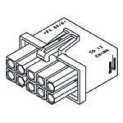 TE Connectivity Mini-Universal MATE-N-LOK Male Connector Housing 4.14 mm Pitch 14 Way 2 Row Straight 770582-1