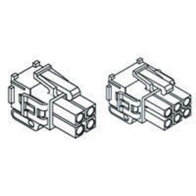 TE Connectivity Mini-Universal MATE-N-LOK II Male Connector Housing 4.14 mm Pitch 6 Way 2 Row Straight 794190-1