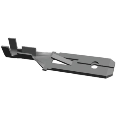 TE Connectivity Uninsulated Black Male Spade Connector Crimp 6.3 x 0.8 mm Tab Size 22 AWG to 18 AWG 160691-2