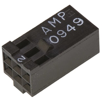TE Connectivity AMPMODU MOD IV Female Connector Housing 2.54 mm Pitch, 6 Way, 2 Row Straight 87631-2