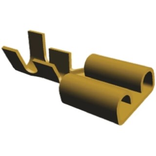 TE Connectivity FASTON 250 Yellow Uninsulated Female Spade Connector Crimp 6.35 x 0.8 mm Tab Size 170032-2