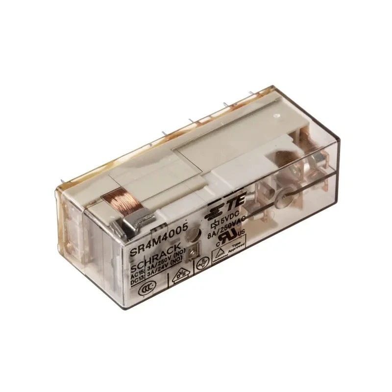 TE Connectivity PCB Force Guided Relay 4-Pole 5V DC Coil, 31Ω Coil Resistance, 806mW Coil Power SR4M4005
