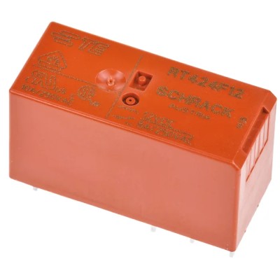 TE Connectivity PCB Power Relay 12V DC Coil 15A Switching Current DPDT RT424F12