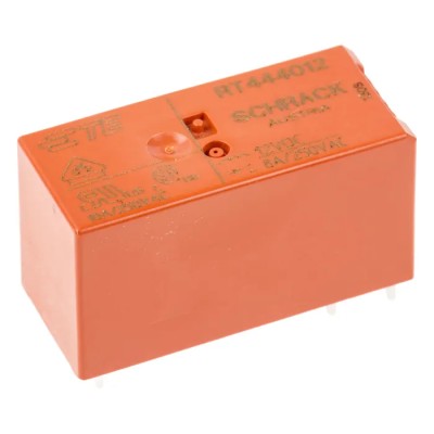 TE Connectivity PCB Power Relay 12V DC Coil 8A Switching Current DPST RT444012
