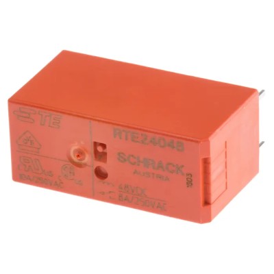 TE Connectivity Power Relay PCB Mount DPDT 48V DC Coil 8A Switching Current RTE24048