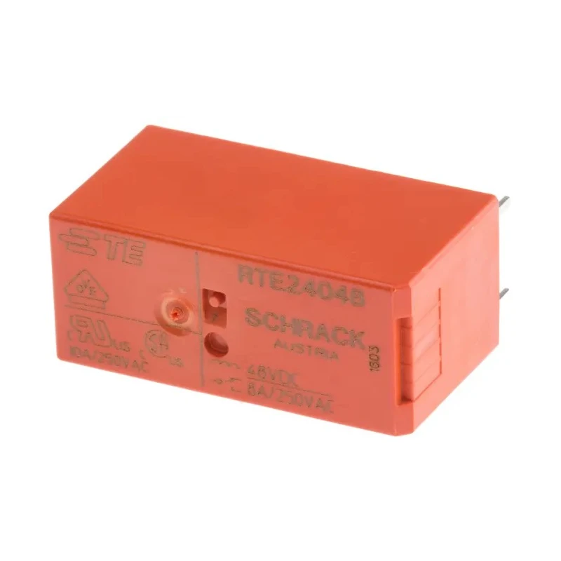 TE Connectivity Power Relay PCB Mount DPDT 48V DC Coil 8A Switching Current RTE24048