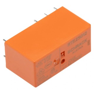 TE Connectivity Power Relay PCB Mount DPDT 12V DC Coil 8A Switching Current RTE25012