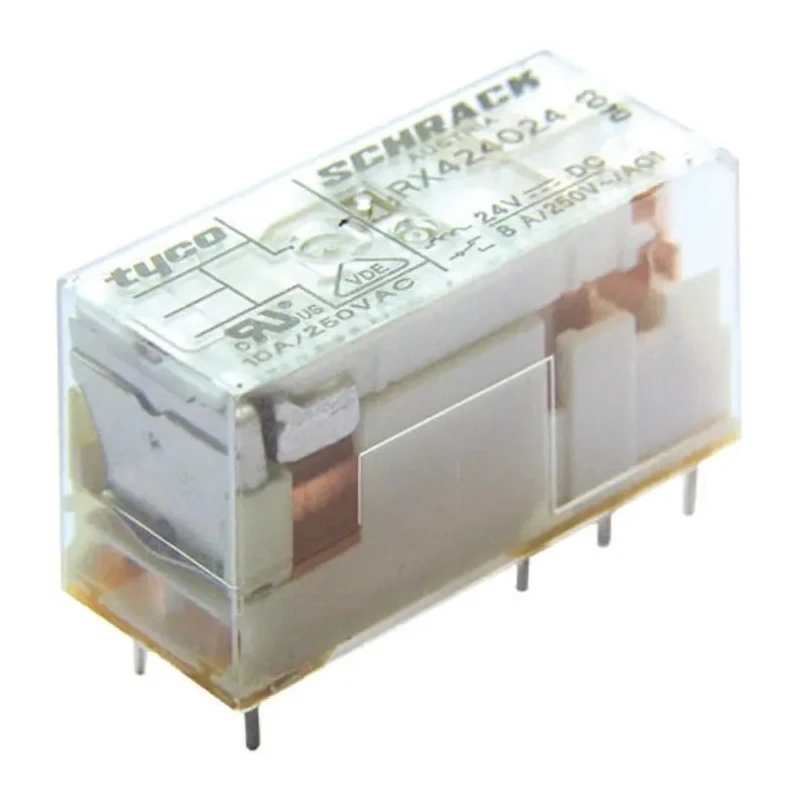 TE Connectivity PCB Power Relay 6V DC Coil 8A Switching Current DPDT RX424006