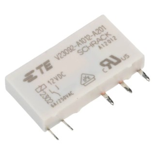 TE Connectivity PCB Power Relay 12V DC Coil, 6A Switching Current, SPDT V23092-A1012-A201
