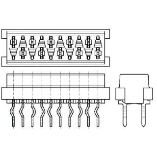 TE Connectivity Micro-MaTch Series Straight Through Hole PCB Socket, 16-Contact, 2 Row, 2.54 mm Pitch Solder 1-215079-6
