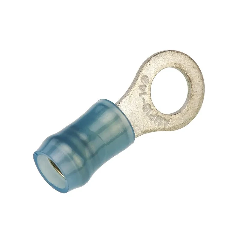 TE Connectivity PIDG Insulated Ring Terminal M5 Stud Size 16 AWG 14 AWG Wire Size Nylon Blue 36160