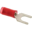 TE Connectivity Insulated Fork Terminal 22 AWG to 16 AWG M4 Stud Size Nylon Red 130517