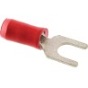 TE Connectivity Insulated Fork Terminal 22 AWG to 16 AWG M4 Stud Size Nylon Red 130517