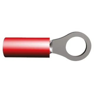 TE Connectivity PIDG Insulated Ring Terminal M5 Stud Size 22 AWG 16 AWG Wire Size Nylon Insulation Red 320552