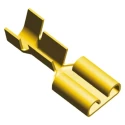 TE Connectivity FASTON .250 Yellow Uninsulated Female Spade Connector Crimp 6.35 x 0.81 mm Tab Size 1-160304-0