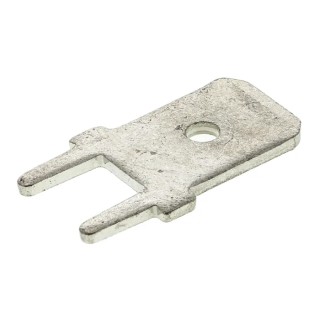 TE Connectivity FASTON .250 Black Uninsulated Male Spade Connector, Solder, 6.35 x 0.81 mm Tab Size 726386-2