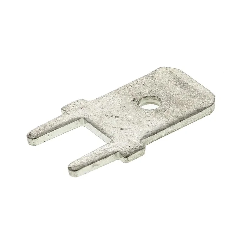 TE Connectivity FASTON .250 Black Uninsulated Male Spade Connector, Solder, 6.35 x 0.81 mm Tab Size 726386-2