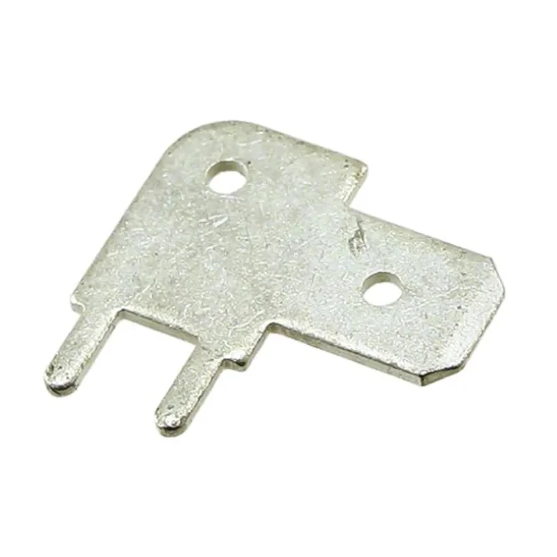 TE Connectivity FASTON 250 Black Uninsulated Male Spade Connector Solder Termination 6.3 x 0.8 mm Tab Size 726387-2