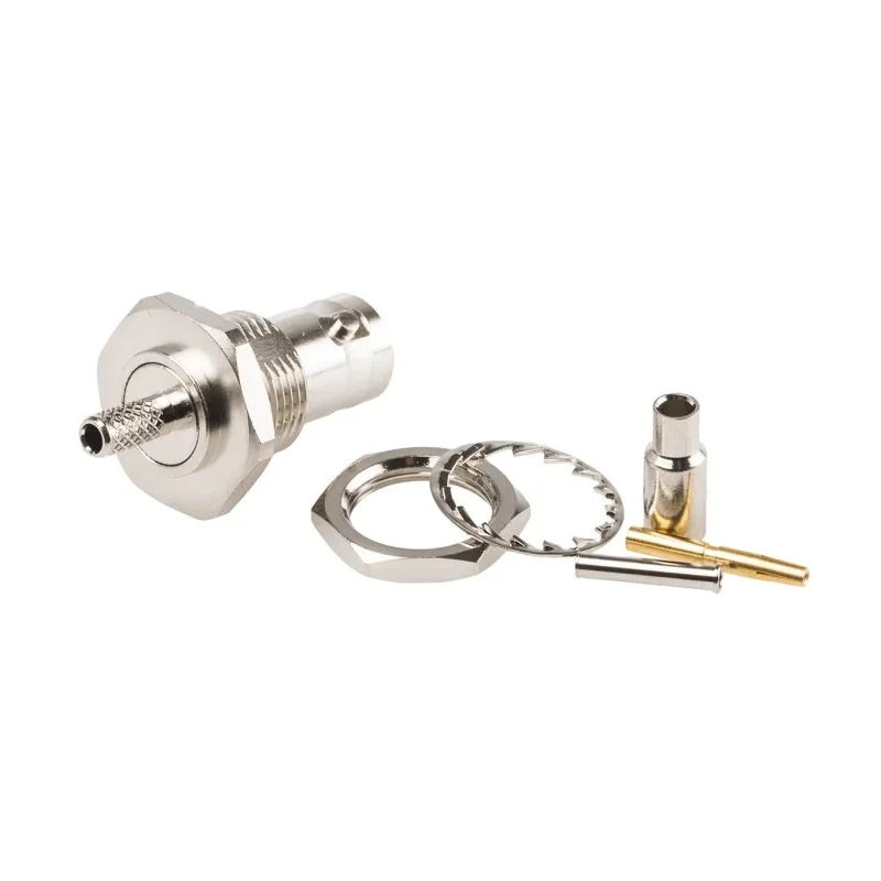 TE Connectivity BNC Series Coaxial Connector Panel Mount Female, 50 Ω, Straight Body, Crimp Termination 1-1337548-0
