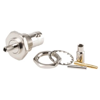 TE Connectivity BNC Series Coaxial Connector Panel Mount Female BNC, 50 Ω, Straight Body Crimp 1-1337548-0