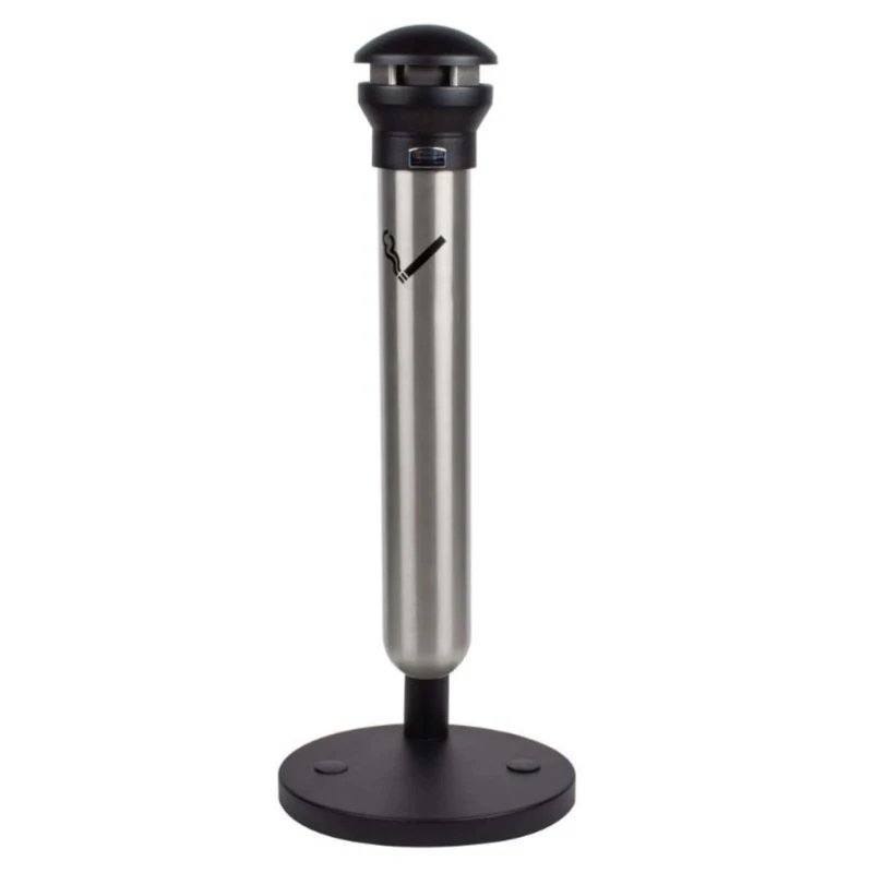 Rubbermaid Commercial Products Black Stainless Steel Base Mount Cigarette Bin 1.01 m Height 394 mm Width FG9W3100SSBLA