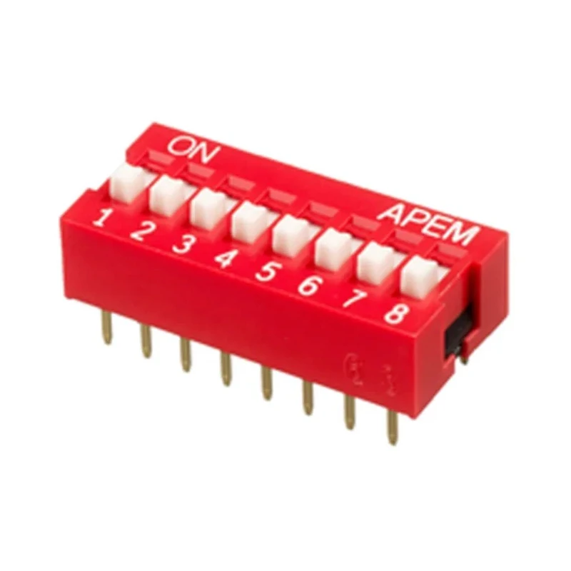 APEM Recessed Rotary Coded DIP Switch , SPST Through-Hole, 25mA 24Vdc Switching, 100mA 50Vdc Non-Switching Rating NDSR-08-V