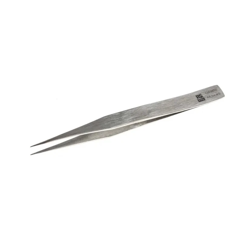 RS PRO 130mm Stainless Steel Pointed Fine Straight Tweezer 136-9850
