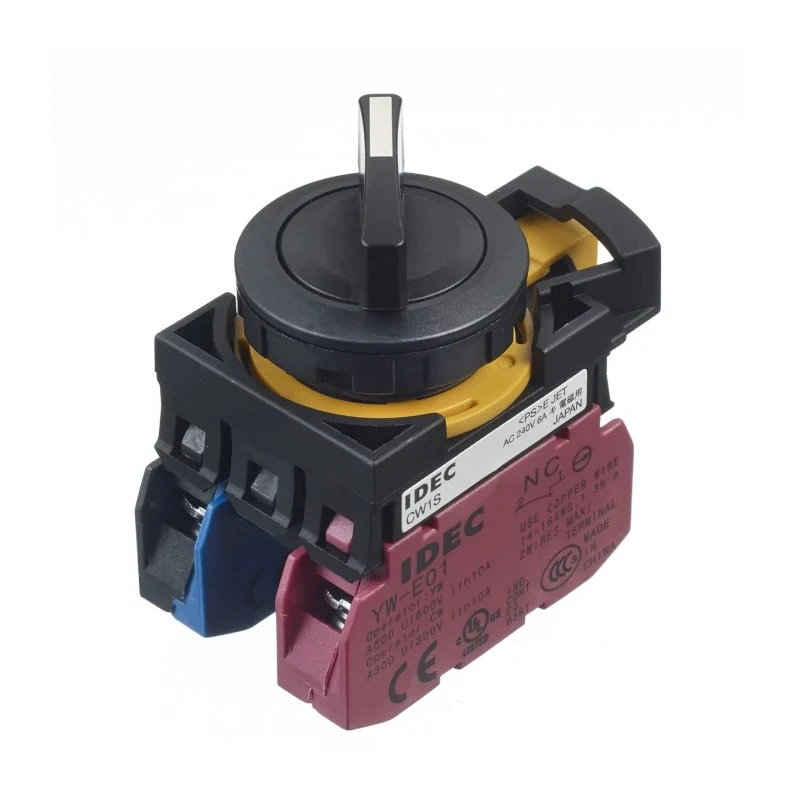 Idec Spring Return Selector Switch SPDT 2 Positions 22 mm Cutout Diameter CW1S-21E11