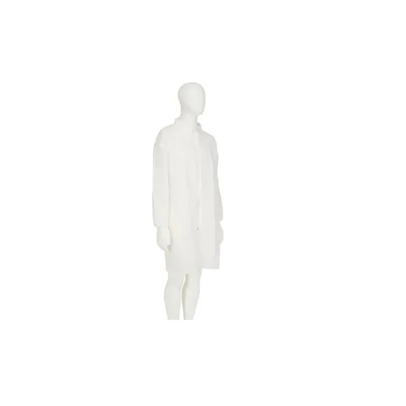3M White Unisex Disposable Visitor Coat Polypropylene Material Zipper Closure Size S 4400WS