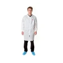 3M White Unisex Disposable Visitor Coat Polypropylene Material Zipper Closure Size S 4400WS