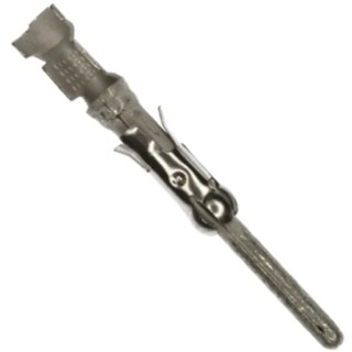 TE Connectivity Male Crimp Circular Connector Contact 27.5mm Length Brass Tin Plating 163085-9
