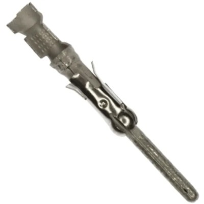 TE Connectivity Male Crimp Circular Connector Contact 27.5mm Length Brass Tin Plating 163085-9